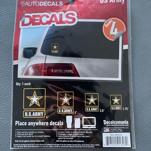 NWT DECALCOMANIA US ARMY CAR DECALS - Picture 4 of 5